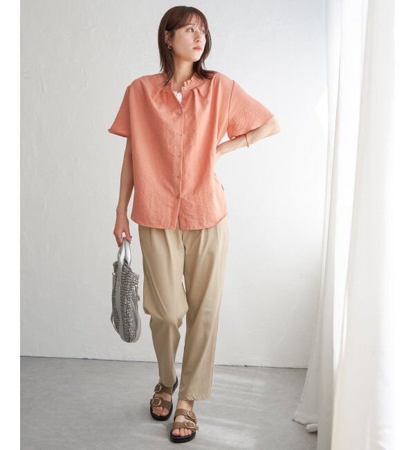 ikka「【雑誌InRed6月号掲載】GOKU楽パンツ 冷感テーパード【接触冷感】」|スラックス|