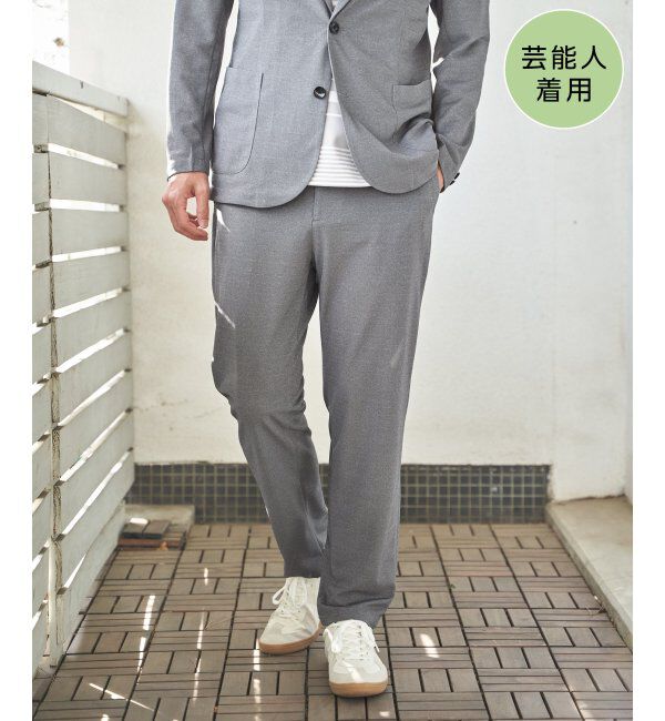 IKKA LOUNGE「【MonoMax &times; 小泉孝太郎】GOKU楽ワークDRYソフト鹿の子パンツ「小泉孝太郎さん着用モデル」」|スラックス|グレー