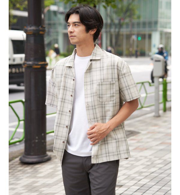 ikka「【MonoMax &times; 小泉孝太郎】Reflax(R)冷感UVオープンカラーシャツ「小泉孝太郎さん着用モデル」」|シャツ・ブラウス|