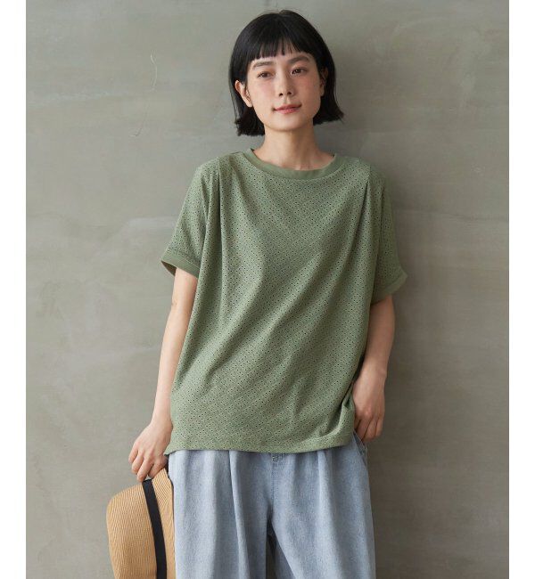 Lbc with Life「【お得だ値】冷感アイレットレースプルオーバー」|Tシャツ・カットソー|