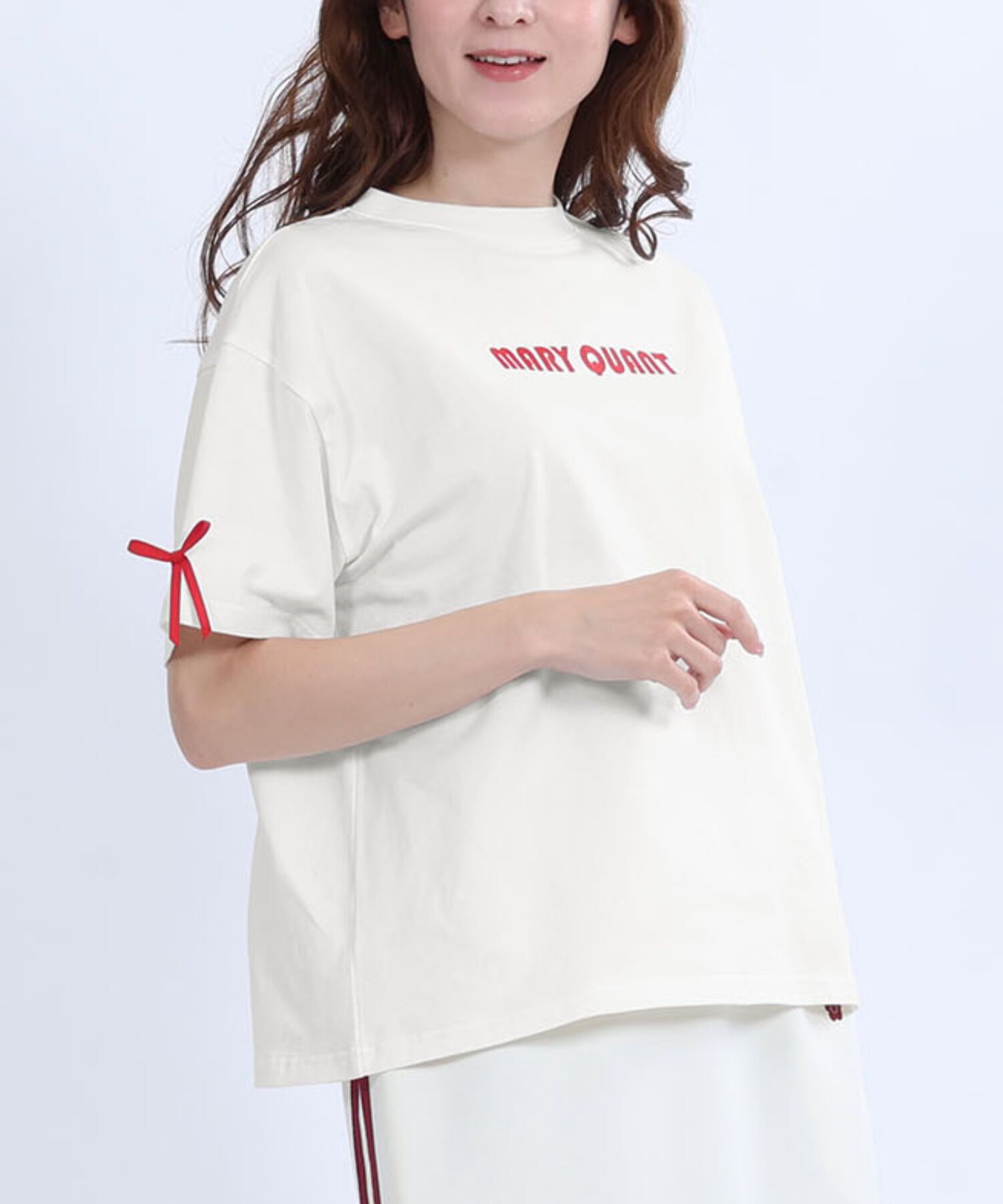 MARY QUANT「リボンロゴビッグ Tシャツ」|Tシャツ・カットソー|レッド