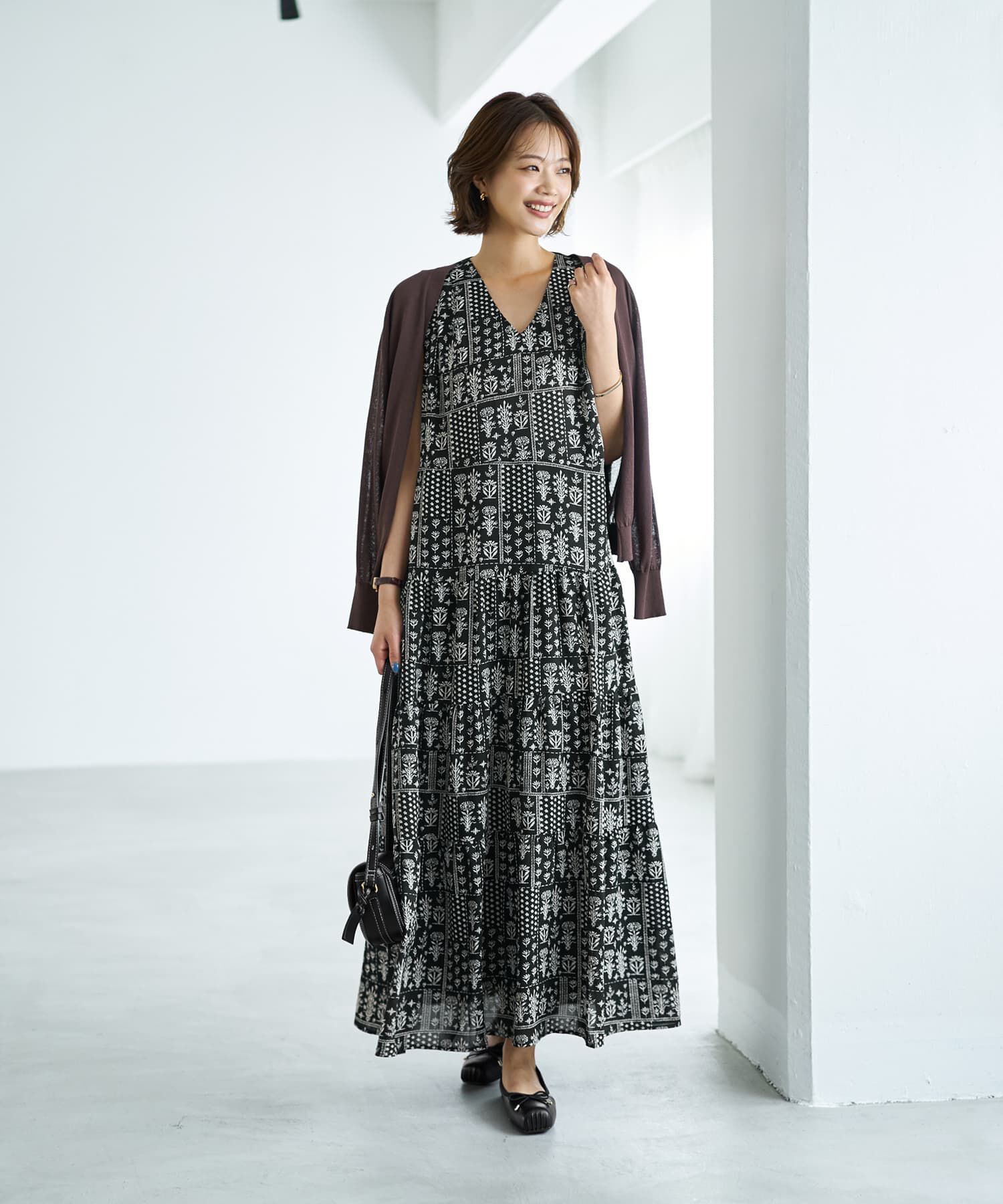 STYLE DELI「パッチワーク柄ティアードワンピース」|ワンピース|
