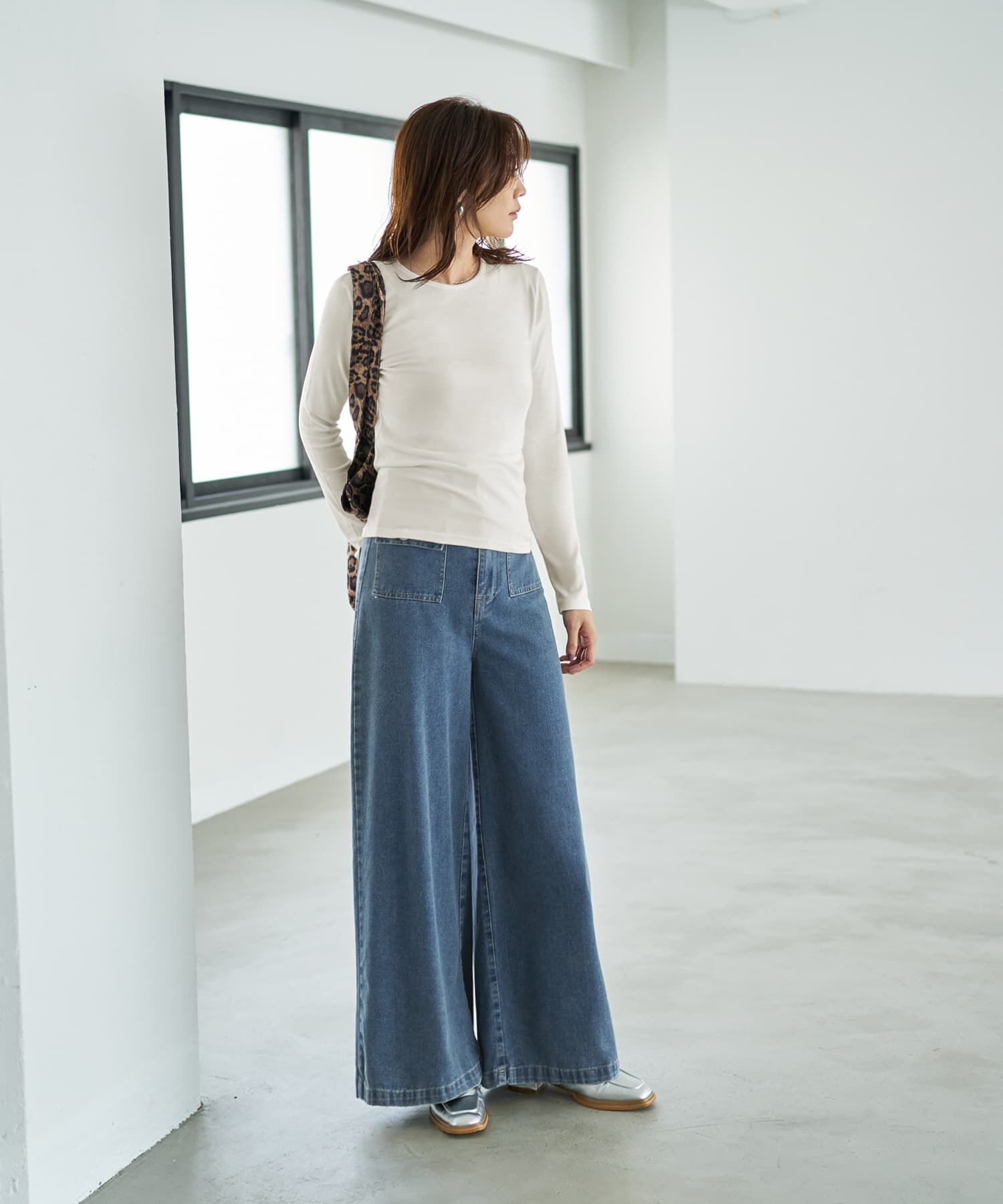 STYLE DELI「とろみ薄リブクルーネックトップス」|Tシャツ・カットソー|