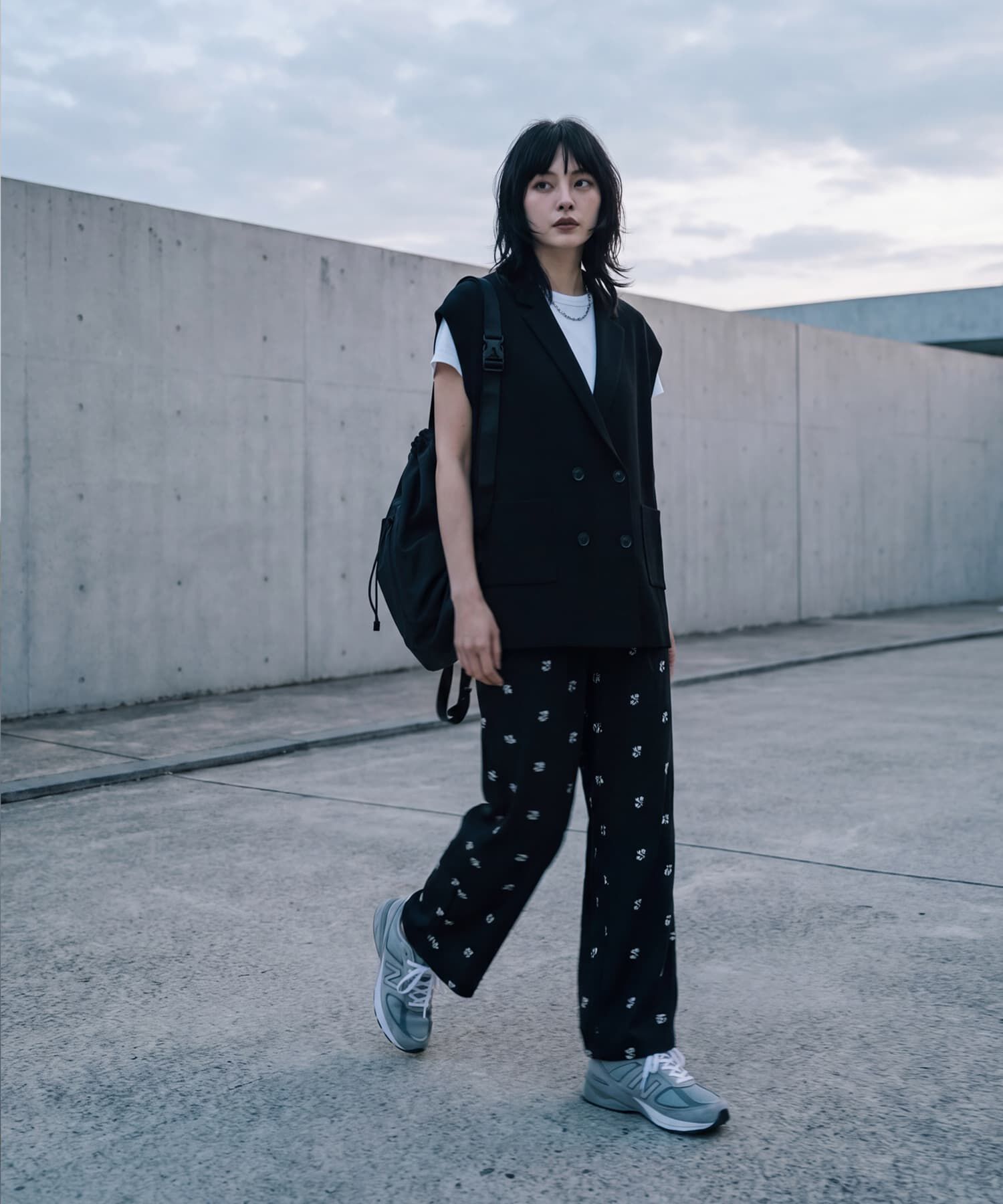 STYLE DELI「【BLK001】オーバーサイズニットジレ」|ベスト・ジレ|