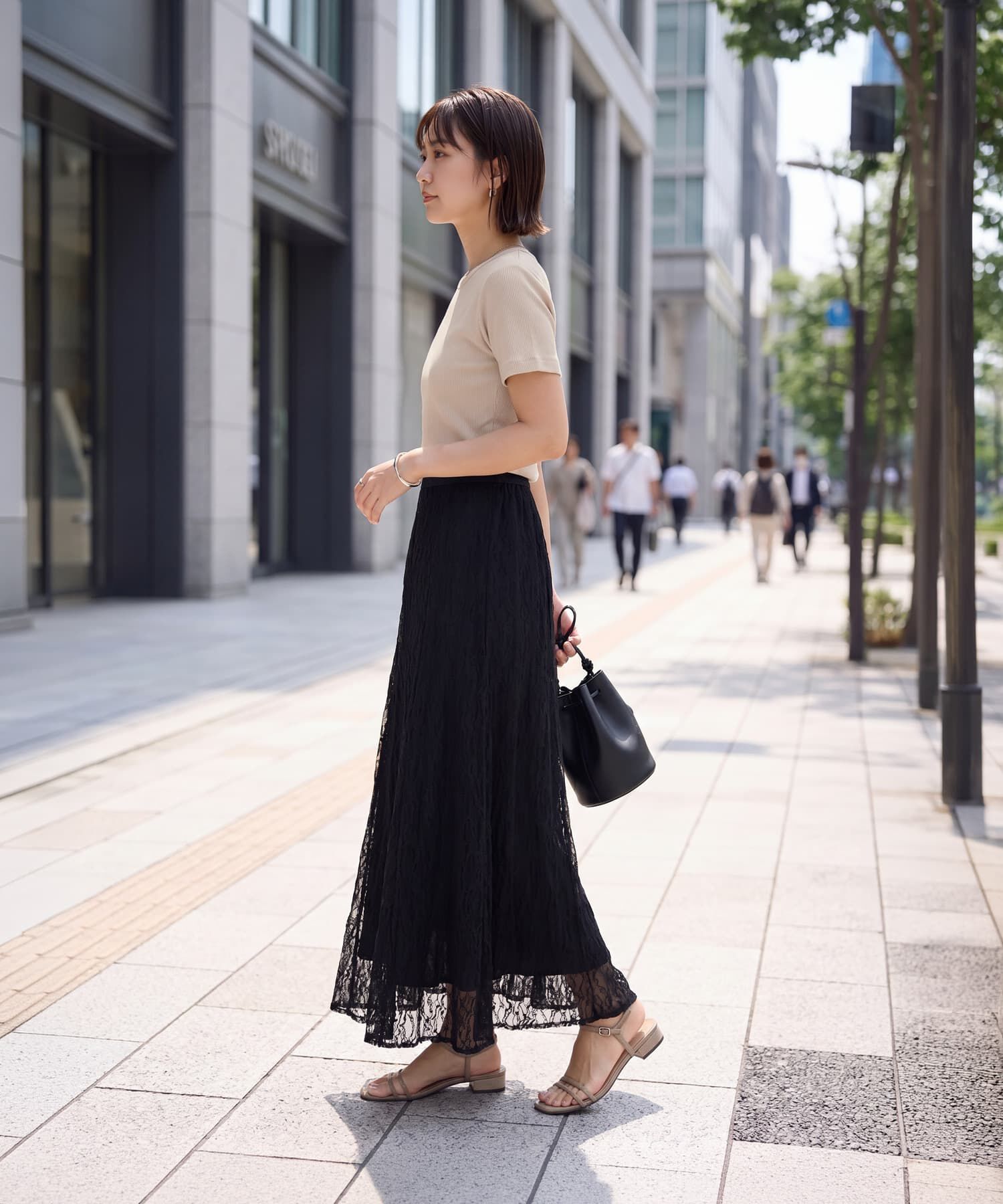 STYLE DELI「【Made in JAPAN】リブ半袖カットソートップス」|Tシャツ・カットソー|