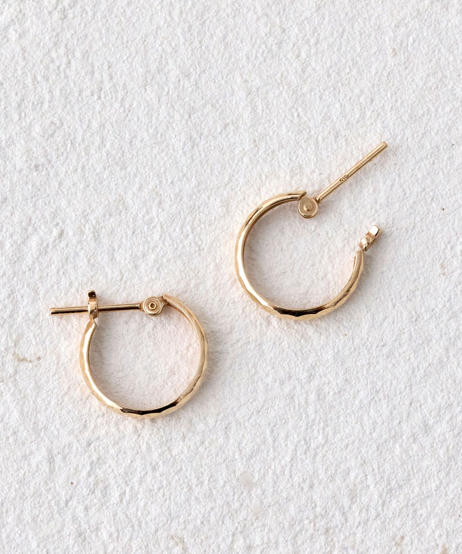 JUPITER「【K10】ダイヤモンドカットフープピアス ゴールド」|ピアス|