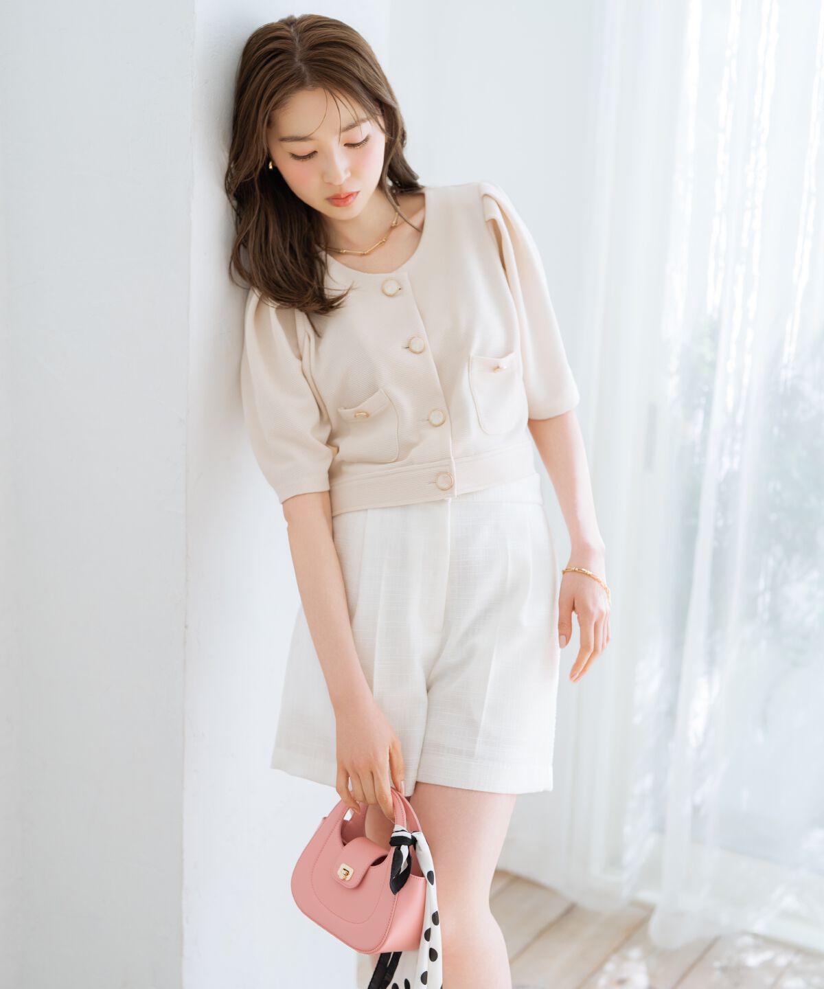WILLSELECTION「タックツイードショートパンツ」|キュロット|オフ