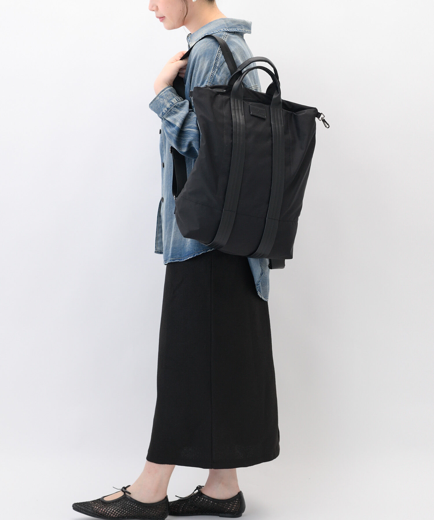 W&.Day/Night「W&.Day/Night ダブルアンドデイナイトレポ 2WAYトートリュック B4サイズ 19172」|トートバッグ|ブラック