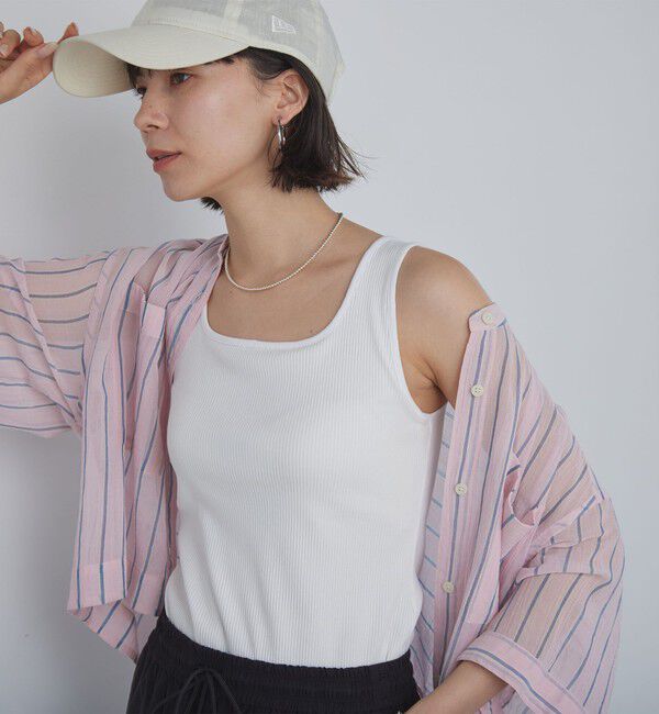 UNITED ARROWS green label relaxing「デコルテタンクトップ / カップインナー」|タンクトップ|OFF WHITE
