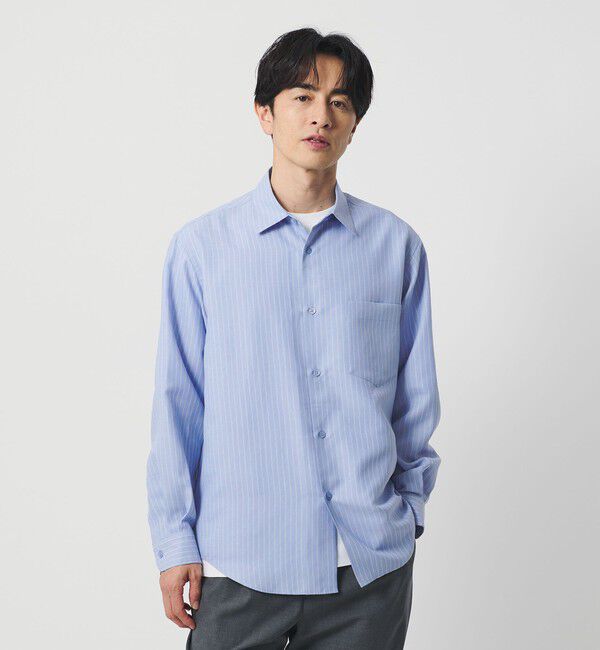 BEAUTY&YOUTH UNITED ARROWS「ライト リネンタッチ ストライプ レギュラー シャツ FORM TAPERD型」|シャツ・ブラウス|