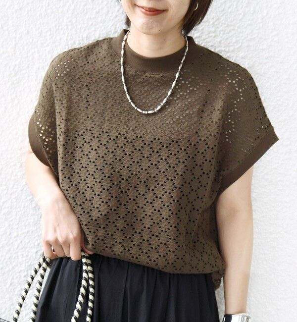 SHIPS for women「【WEB限定】〈手洗い可能〉アイレット クルーネック プルオーバー」|Tシャツ・カットソー|