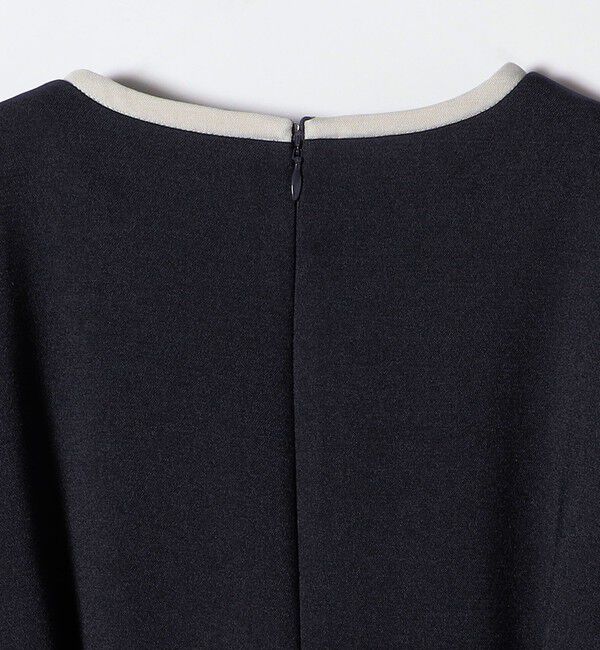 SHIPS any「【WEB限定】SHIPS any: ダブルクロス ウエスト タック Aライン ワンピース ［NAVY BLUE］」|ワンピース|