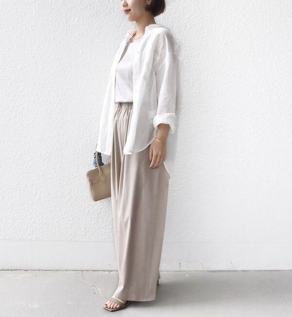 SHIPS for women「〈手洗い可能〉2WAY サテン &times; カットソー スクエア タンクトップ」|タンクトップ|