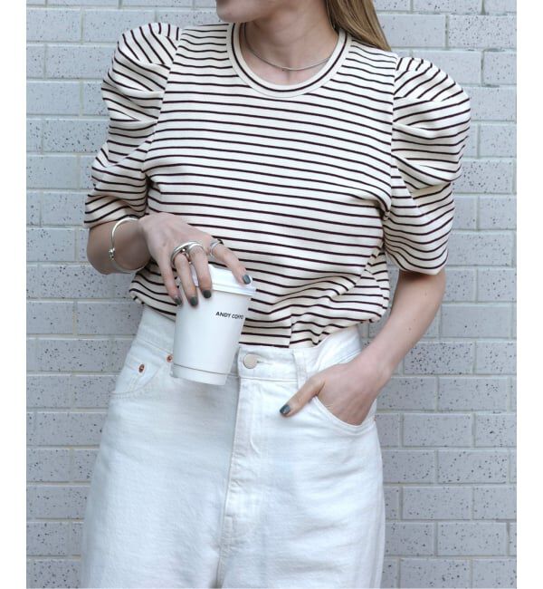 OUTDOOR PRODUCTS Usual Things「ボリュームスリーブボーダーTEE」|Tシャツ・カットソー|ブラウン