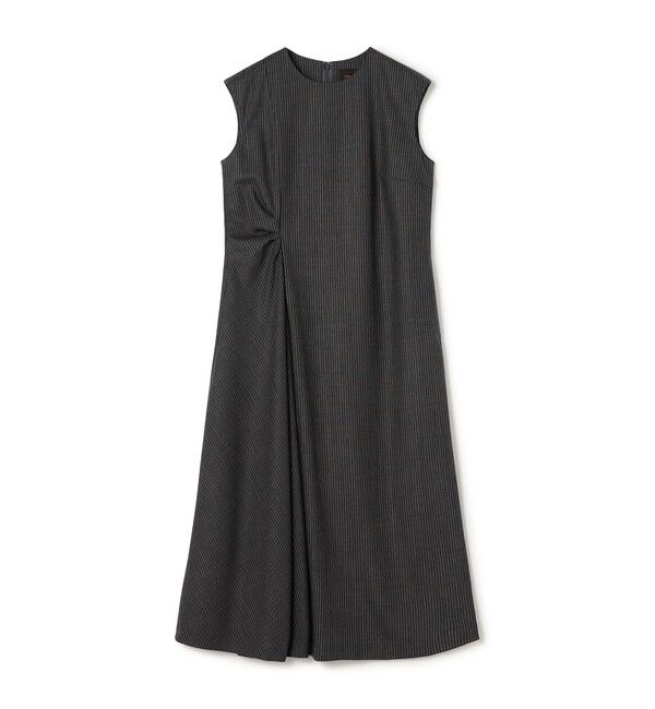 TOMORROWLAND collection「シングルトラックストライプ アシンメトリードレープワンピース」|ワンピース|16 グレー系