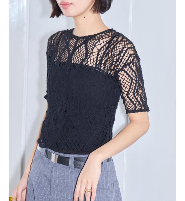  「EUCHRONIA 別注 LACE SHORT SLEEVE 002250802：カットソー」|Tシャツ・カットソー|