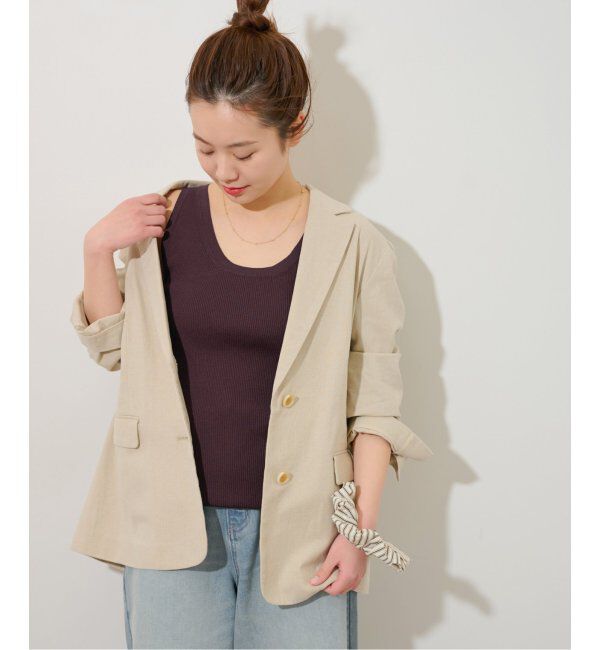 JOURNAL STANDARD relume「Vis/Polyクルーネックリブタンクトップ」|タンクトップ|