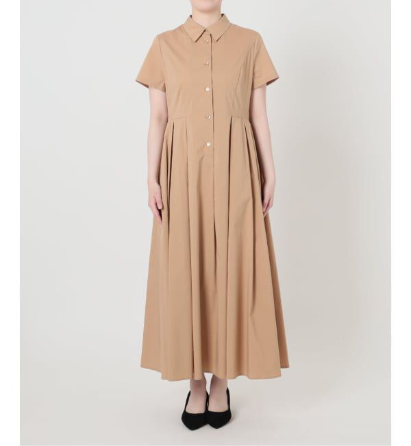  「【洗える】タックシャツワンピース」|ワンピース|