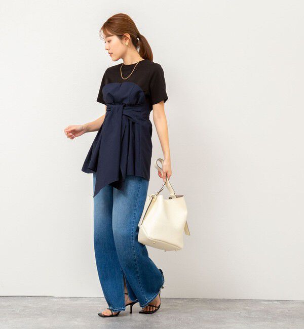 Rie Miller「【RM denim】スリットフレアハイウエストデニム」|デニム|