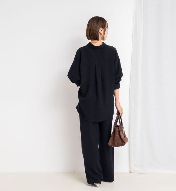 NOLLEY'S sophi「《セットアップ対応》ウォッシャブルダブルクロスサテンイージーワイドパンツ」|その他|