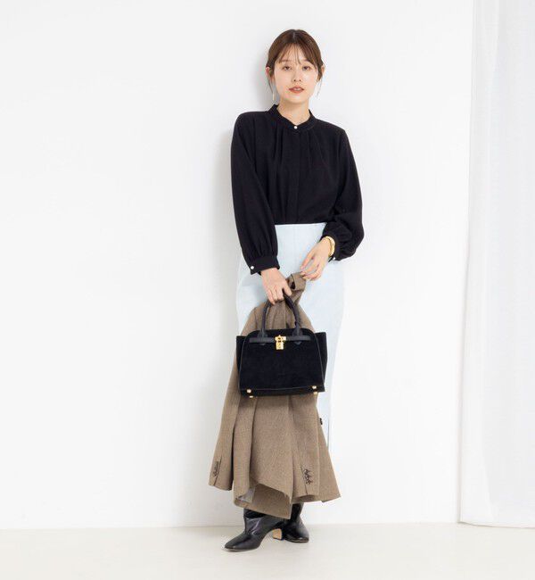 NOLLEY'S sophi「ウォッシャブルバックサテンパール釦タックブラウス」|シャツ・ブラウス|