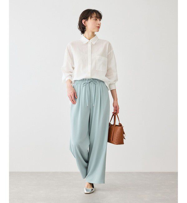 Rope&rsquo;Picnic「お着軽シャツシリーズ 無地・ストライプ 2WAYシアーブラウス/接触冷感・通気性」|シャツ・ブラウス|