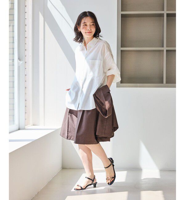 Rope&rsquo;Picnic「お着軽シャツシリーズ 無地・ストライプ 2WAYシアーブラウス/接触冷感・通気性」|シャツ・ブラウス|