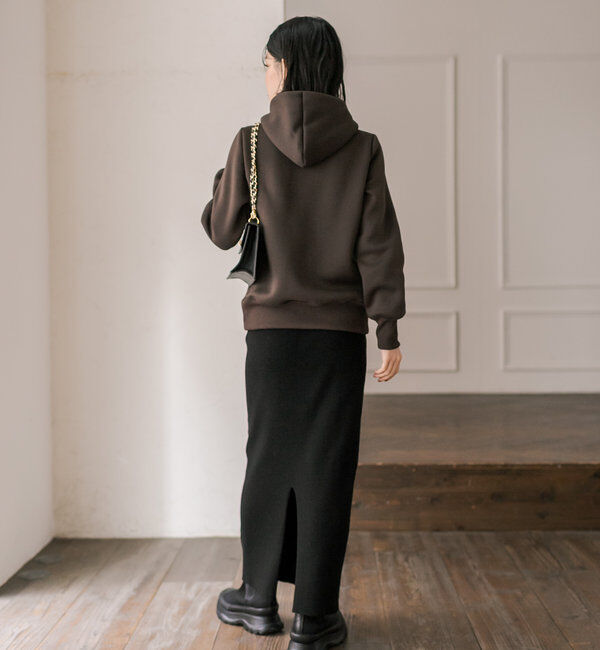  「【WEB限定/キレイめ上品】スポンジダンボールZIPパーカーカットソー」|パーカー|