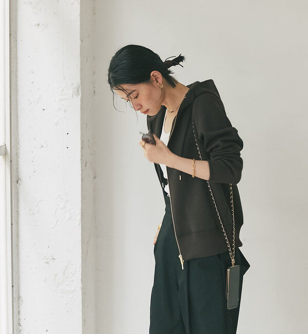  「【WEB限定/キレイめ上品】スポンジダンボールZIPパーカーカットソー」|パーカー|
