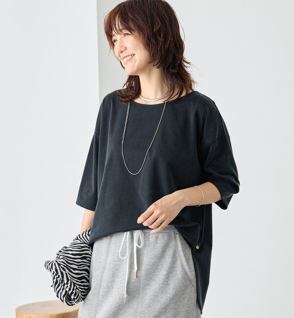  「【待望の半袖が登場！】ハーフスリーブキュプラカットプルオーバー」|Tシャツ・カットソー|