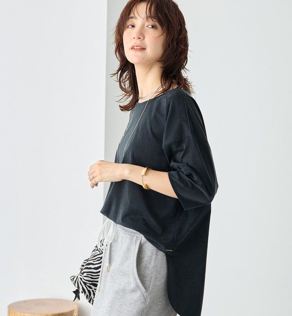  「【待望の半袖が登場！】ハーフスリーブキュプラカットプルオーバー」|Tシャツ・カットソー|