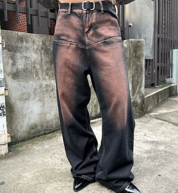  「《UNISEX / サイズ展開あり》スラッシュポケットブラストワイドデニム」|デニム|ブルーその他2