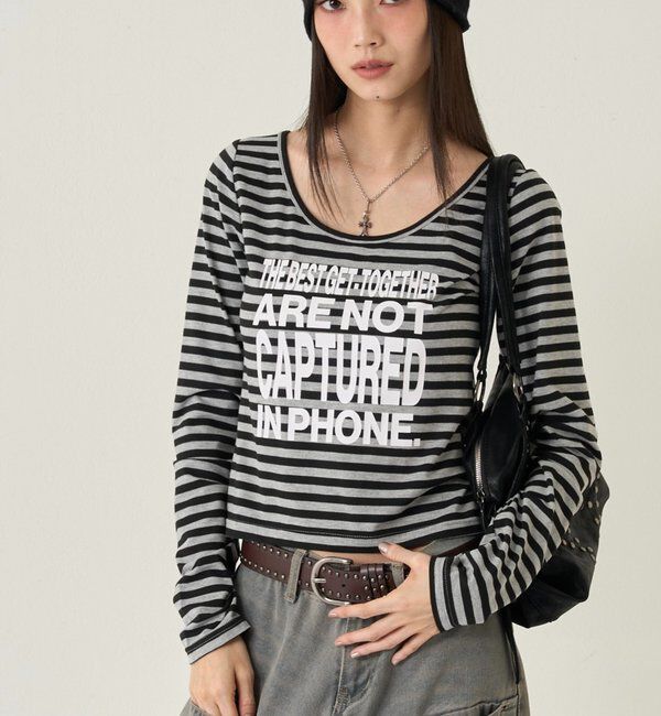  「メッセージトップス」|Tシャツ・カットソー|グレーその他1