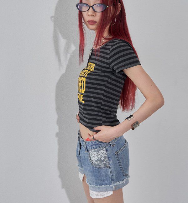  「【WEB限定】メッセージヘンリーリングドット TEE」|Tシャツ・カットソー|