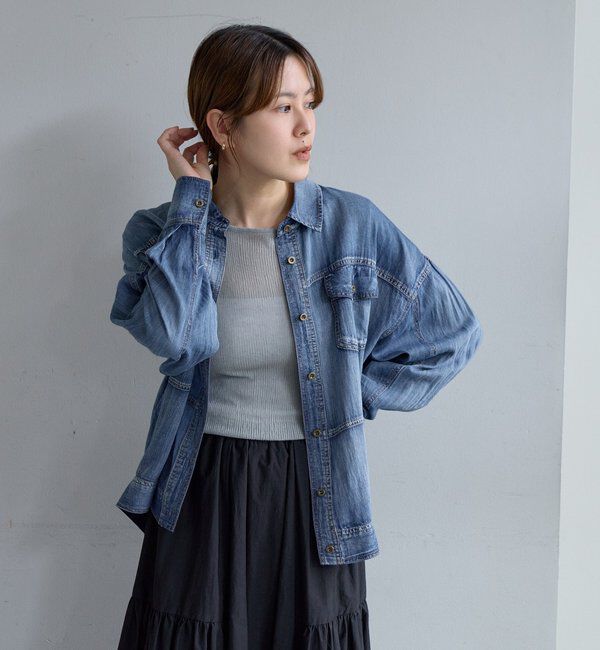  「【再入荷】シアーデニムシャツ」|シャツ・ブラウス|