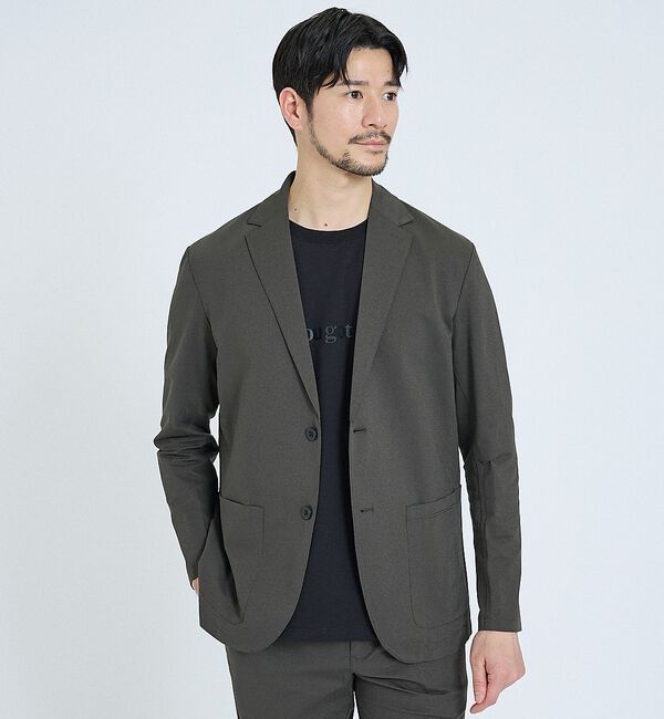 ABAHOUSE「【SMART CLOSET】接触冷感 カットメッシュ ジャケット / セットアッ」|テーラードジャケット|ダークブラウン