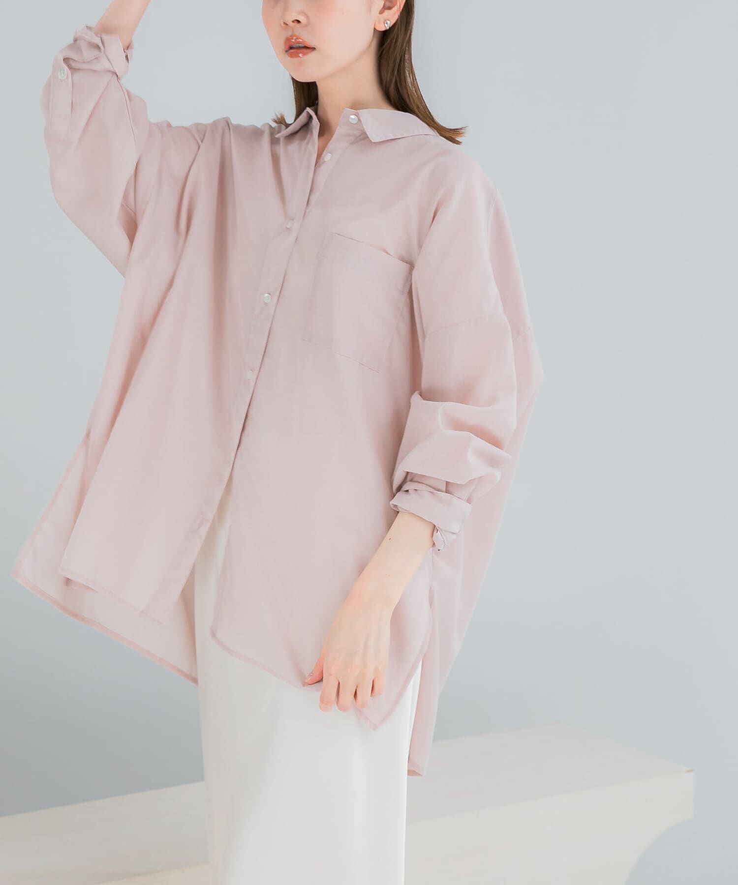 URBAN RESEARCH ROSSO「『WEB/一部店舗限定』『UR TECH Smart Linen Touch』ｲｰｼﾞｰﾘﾈﾝｵｰﾊﾞｰ  」|シャツ・ブラウス|ライトピンク