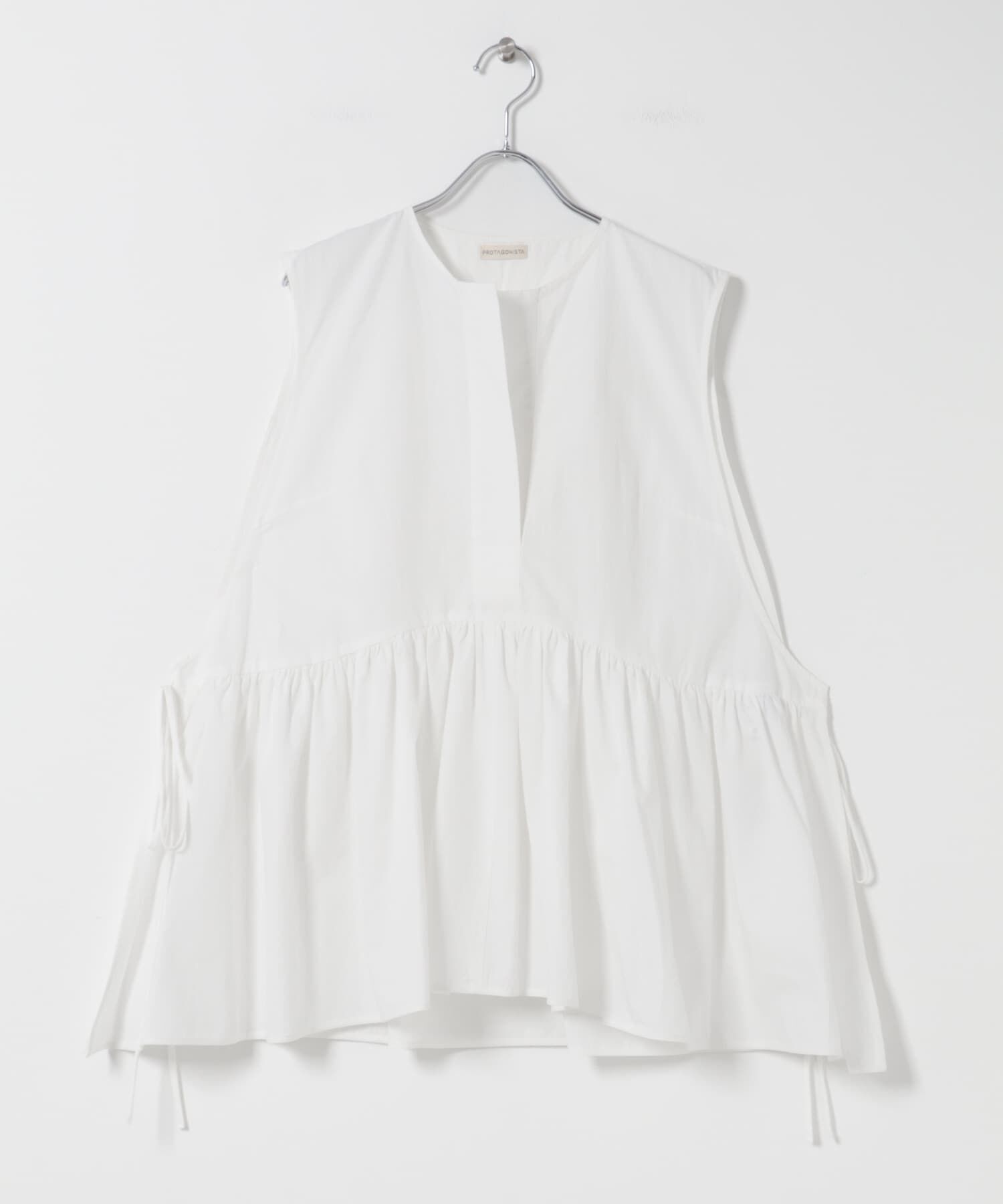 URBAN RESEARCH ROSSO「PROTAGONISTA　NO-SLEEVE GATHER BLOUSE」|シャツ・ブラウス|ホワイト