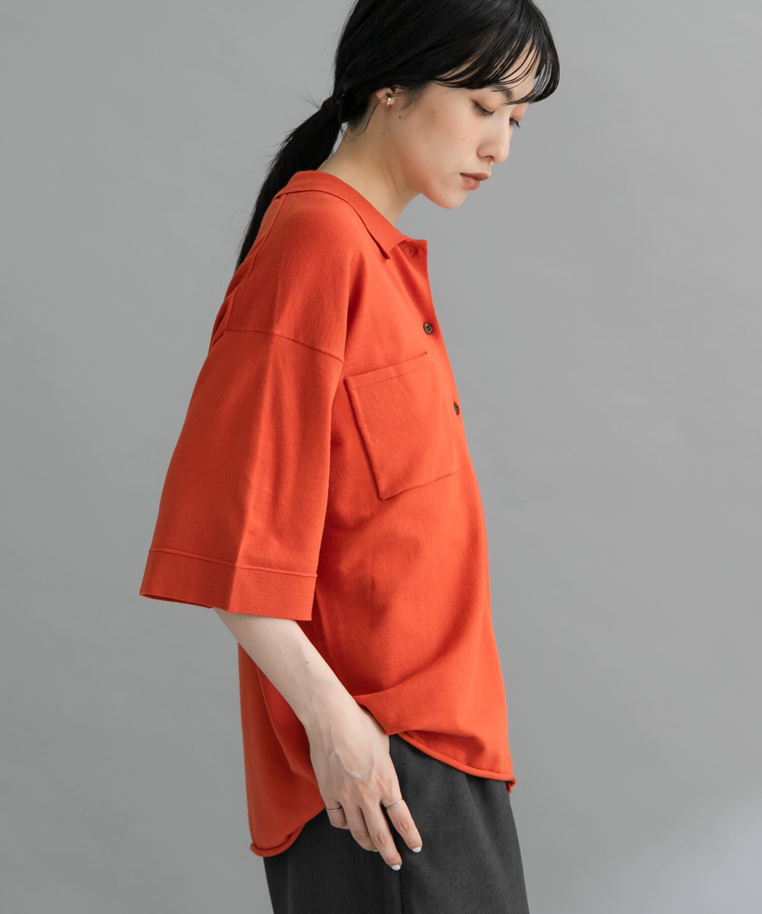  「『WEB限定』ルーズシルエットニットシャツ」|ニット・セーター|