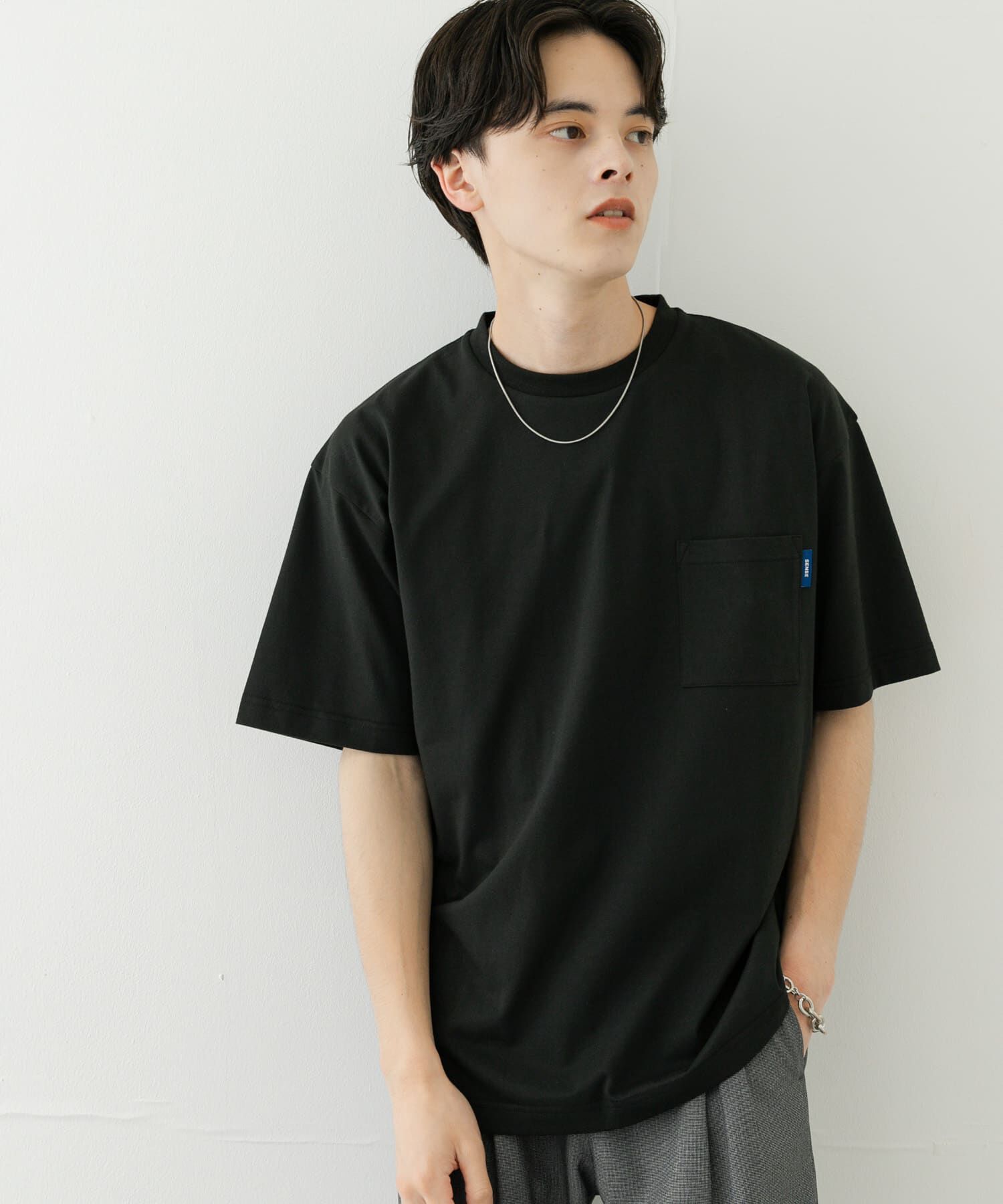 SENSE OF PLACE by URBAN RESEARCH「『UR TECH ひやサラクール』リラックスポケTシャツ」|Tシャツ・カットソー|ブラック