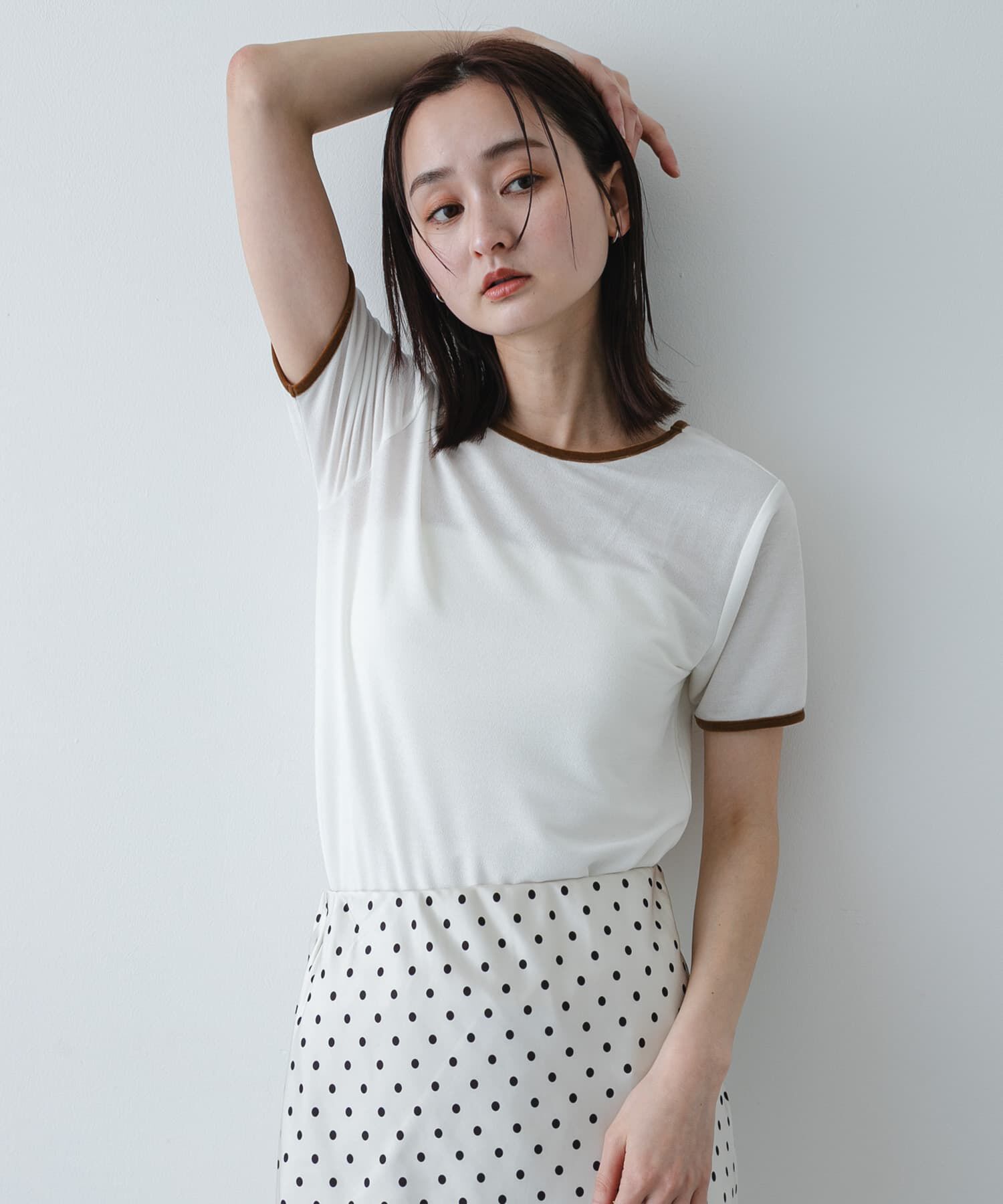SENSE OF PLACE by URBAN RESEARCH「バックオープンリンガーTシャツ(半袖)」|Tシャツ・カットソー|アイボリー