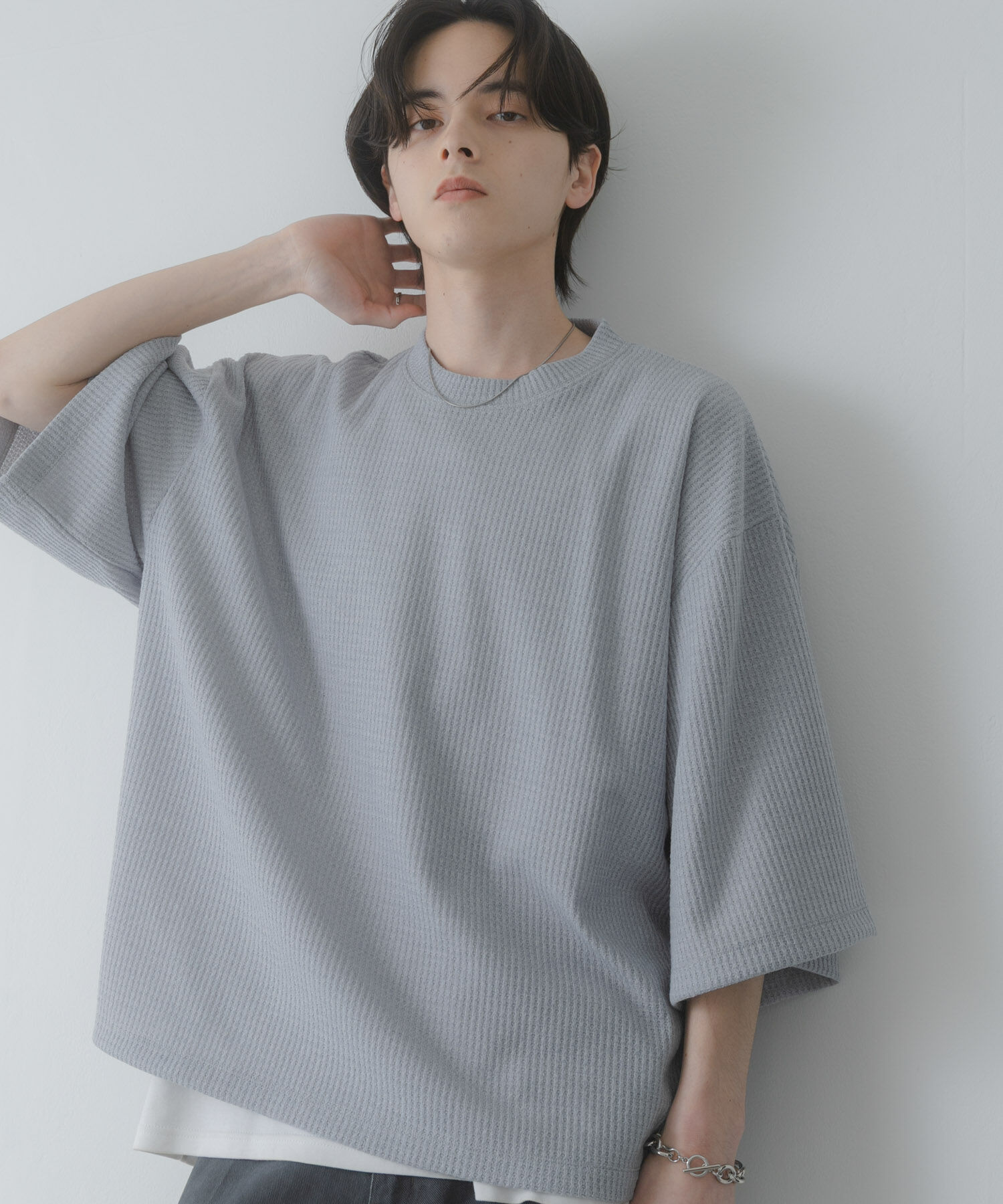 SENSE OF PLACE by URBAN RESEARCH「ソフトワッフルエクストラルーズTシャツ」|Tシャツ・カットソー|グレー