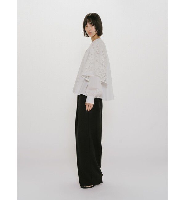 MIDIUMISOLID「MIDIUMISOLID for Ladies レースフレアブラウス」|シャツ・ブラウス|
