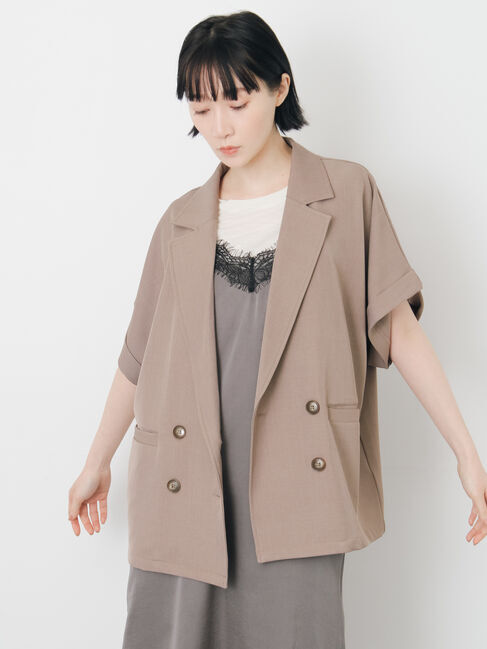 Samansa Mos2「【イージーケア、接触冷感】リネンタッチジャケット」|その他|