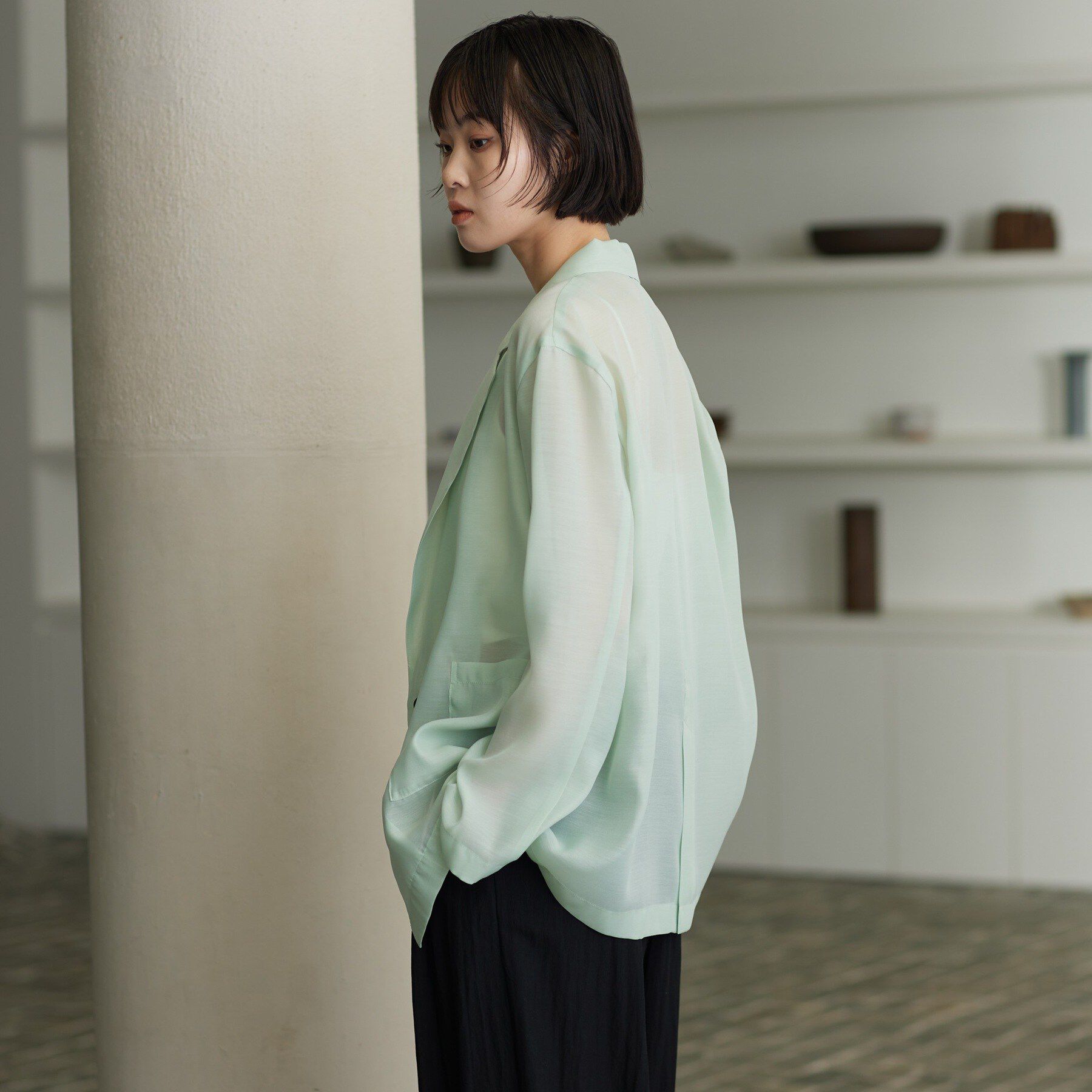 GALLEST「シアーシャツジャケット【接触冷感】」|テーラードジャケット|
