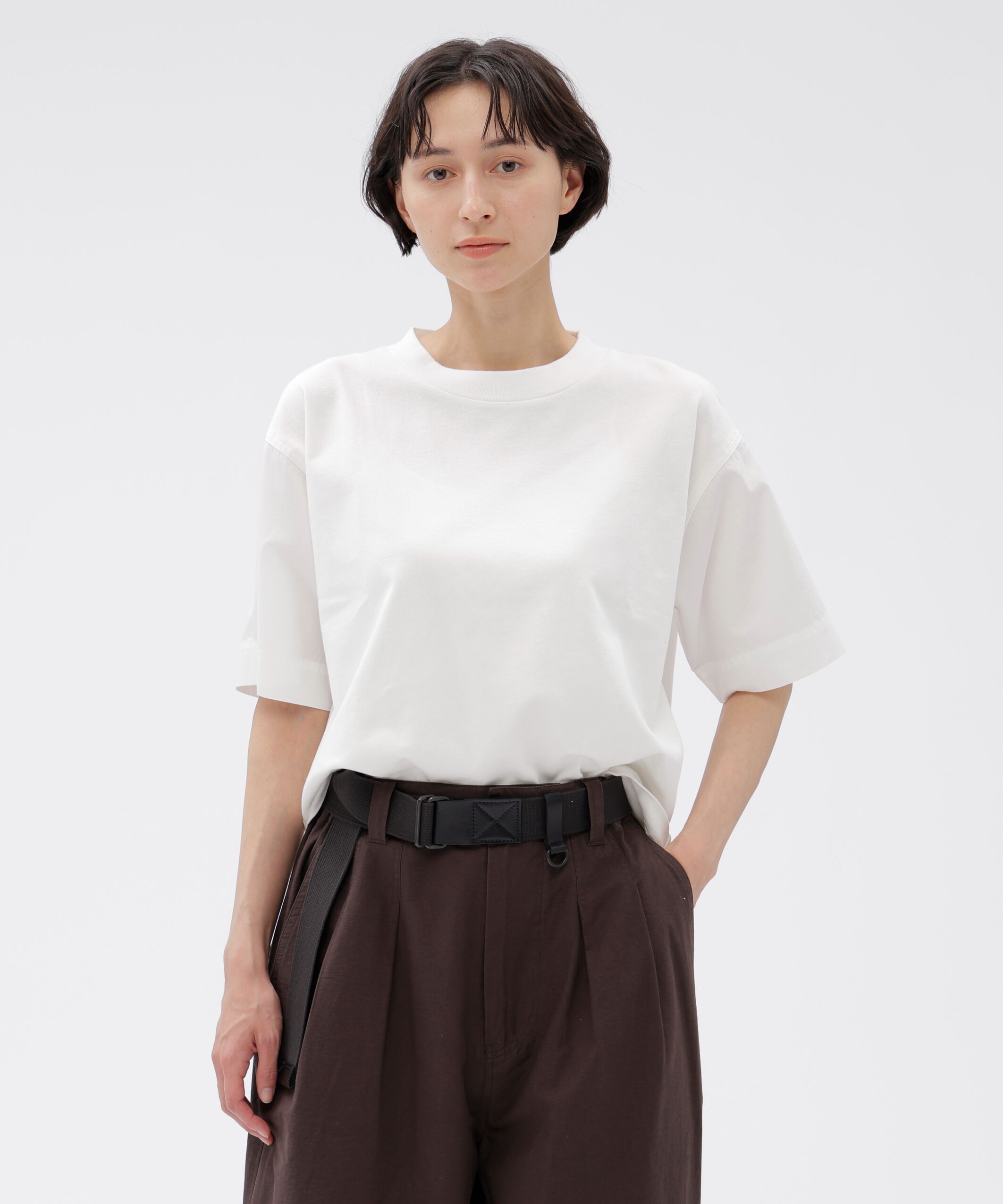 MHL.「GARMENT DYE COTTON JERSEY TOP」|Tシャツ・カットソー|WHITE