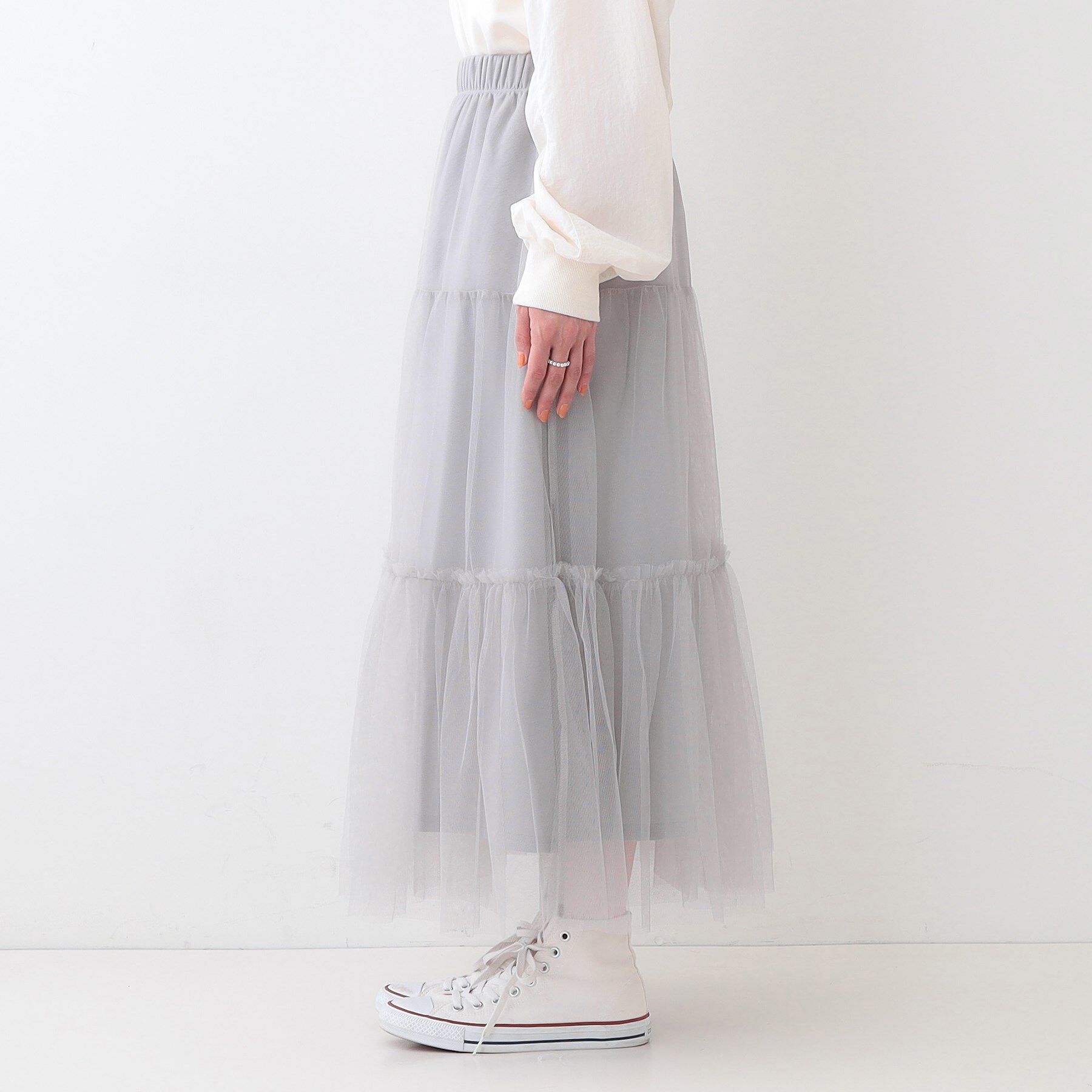 SHOO･LA･RUE「【S-LL】チュールレイヤード ティアードスカート」|スカート|