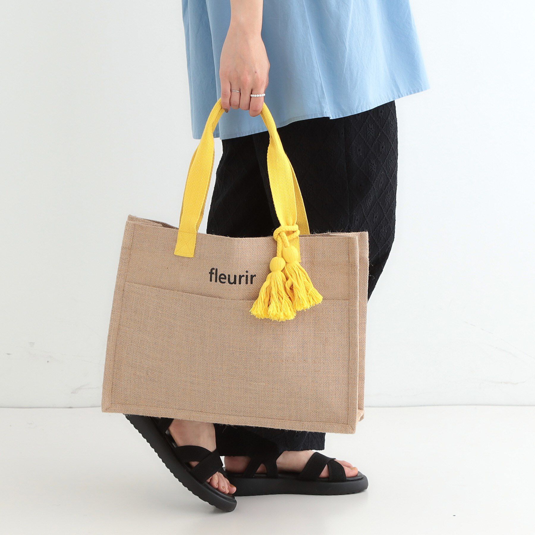 SHOO･LA･RUE「夏を彩る スクエアジュートトートバッグ」|トートバッグ|