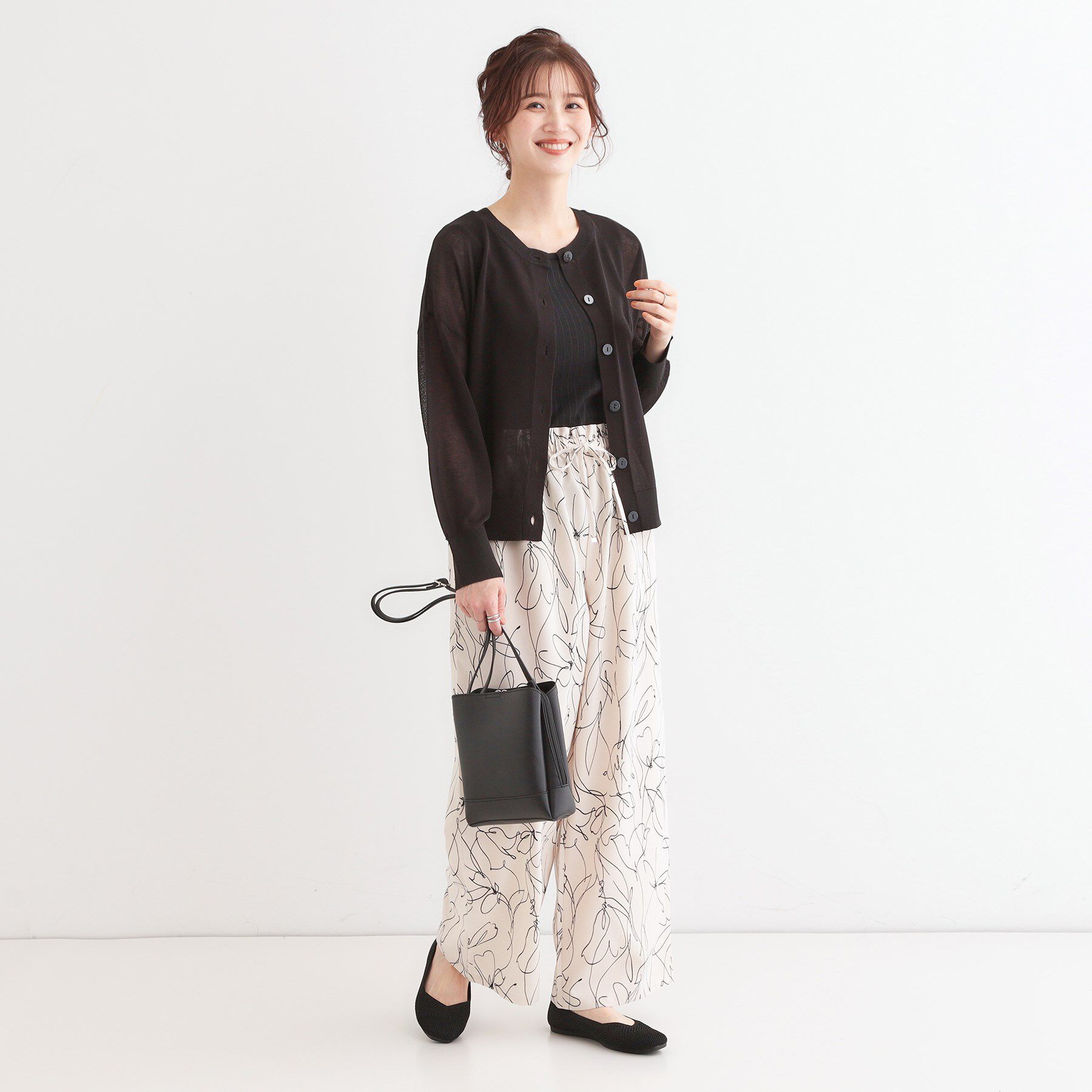 SHOO･LA･RUE「【洗える/前後2WAY】 着こなしいろいろ 上品なシアーカーディガン」|カーディガン|