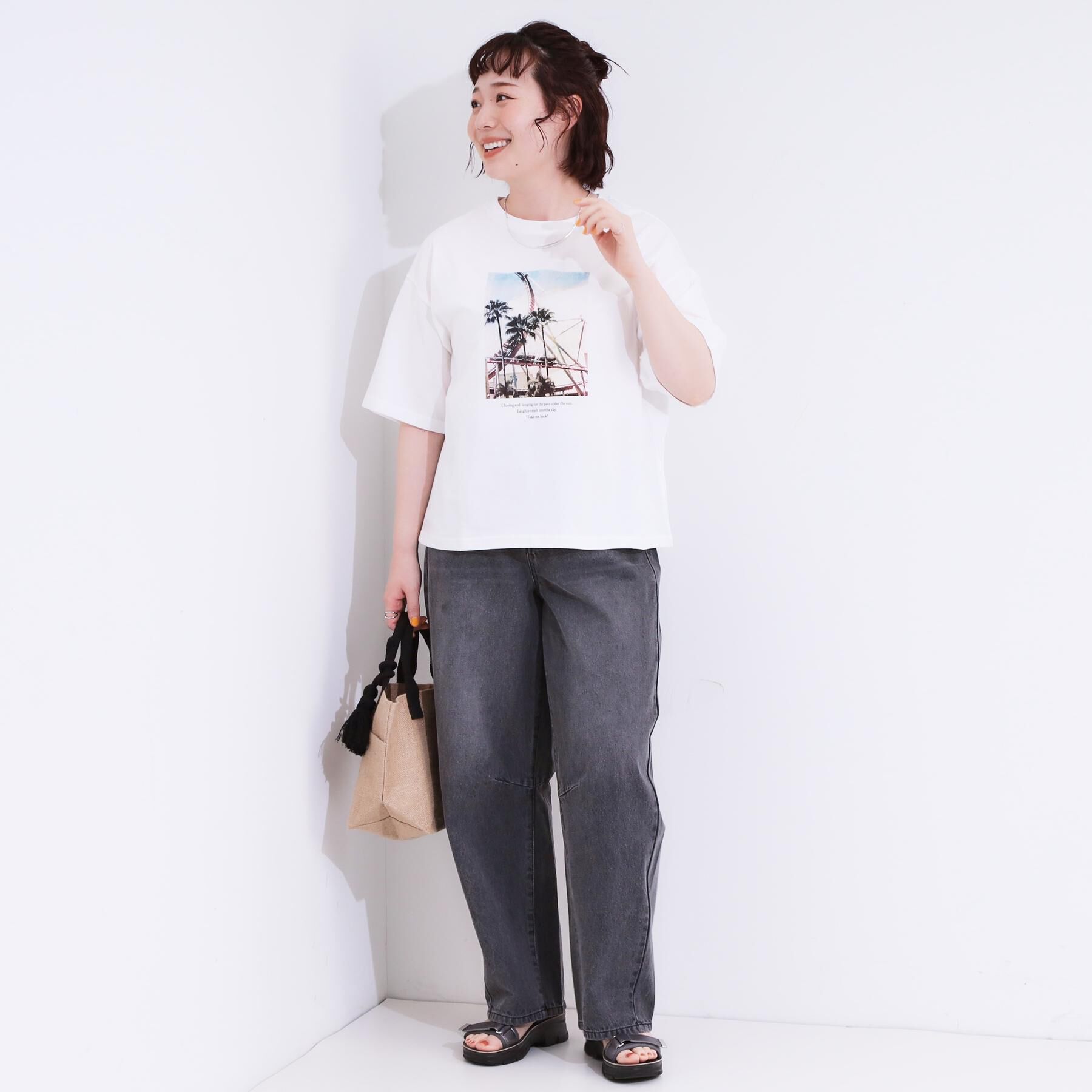 SHOO･LA･RUE「【S-LL】大人のこなれ見えスタイルに カーブデニムパンツ」|デニム|